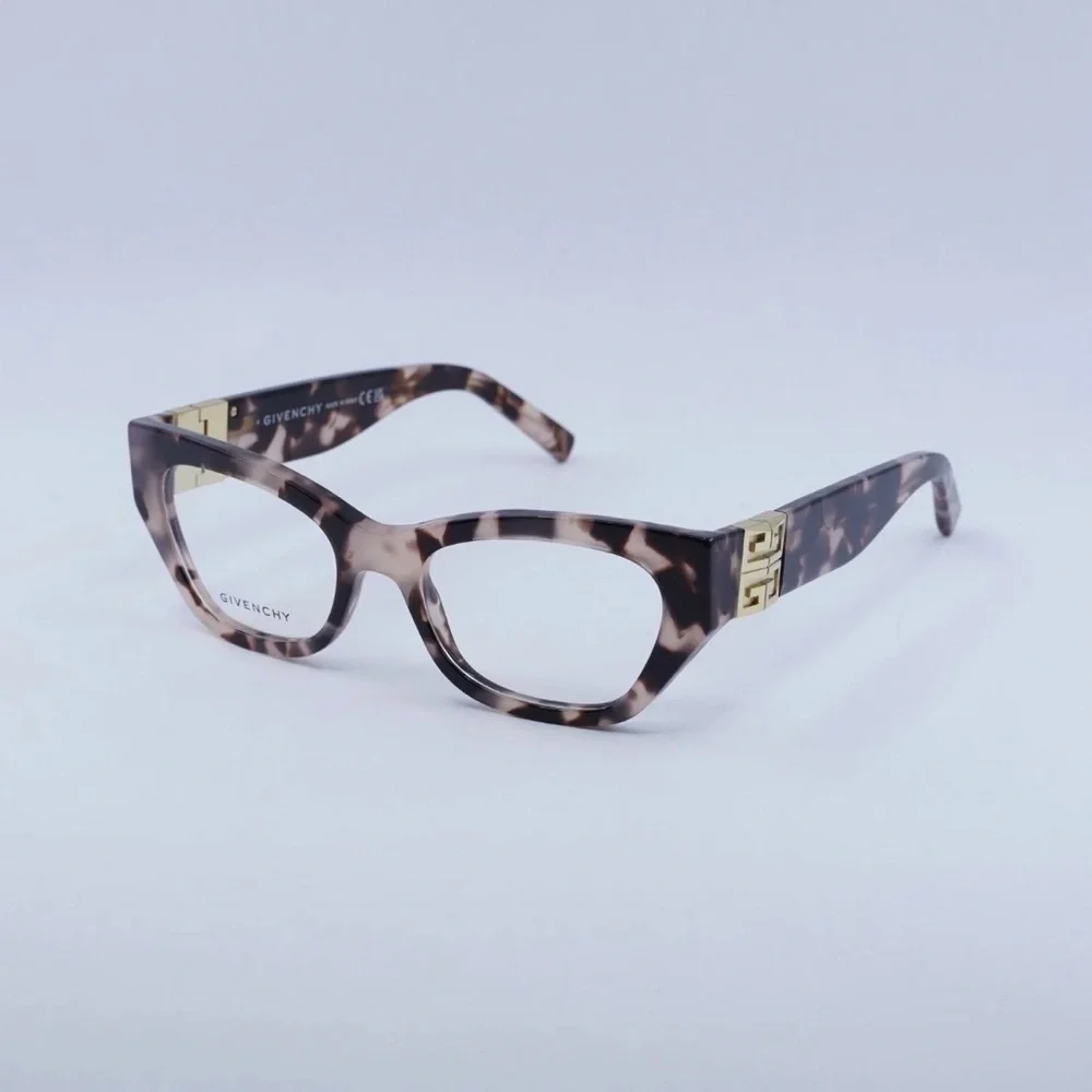 GIVENCHY GV50059 NWT Tortoiseshell Eyeglasses 52-18-135 Gold Logo Frames NEW
